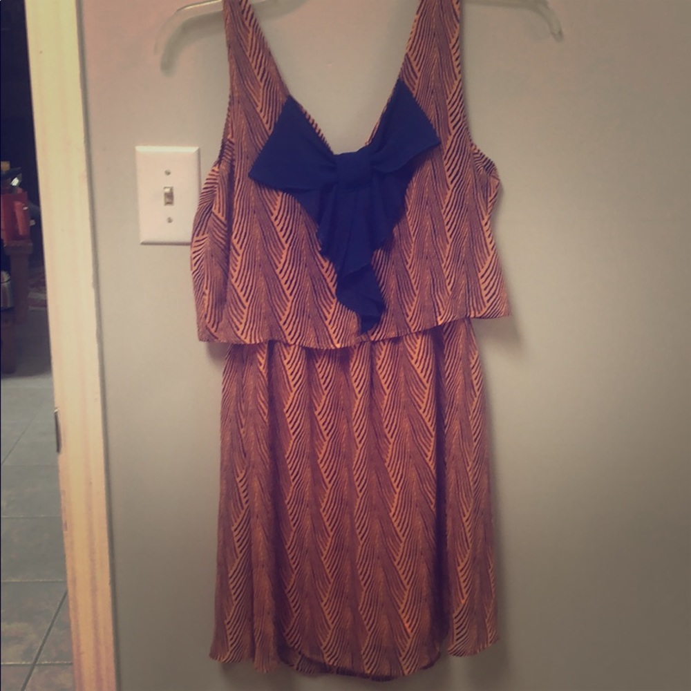 Orange and navy dress